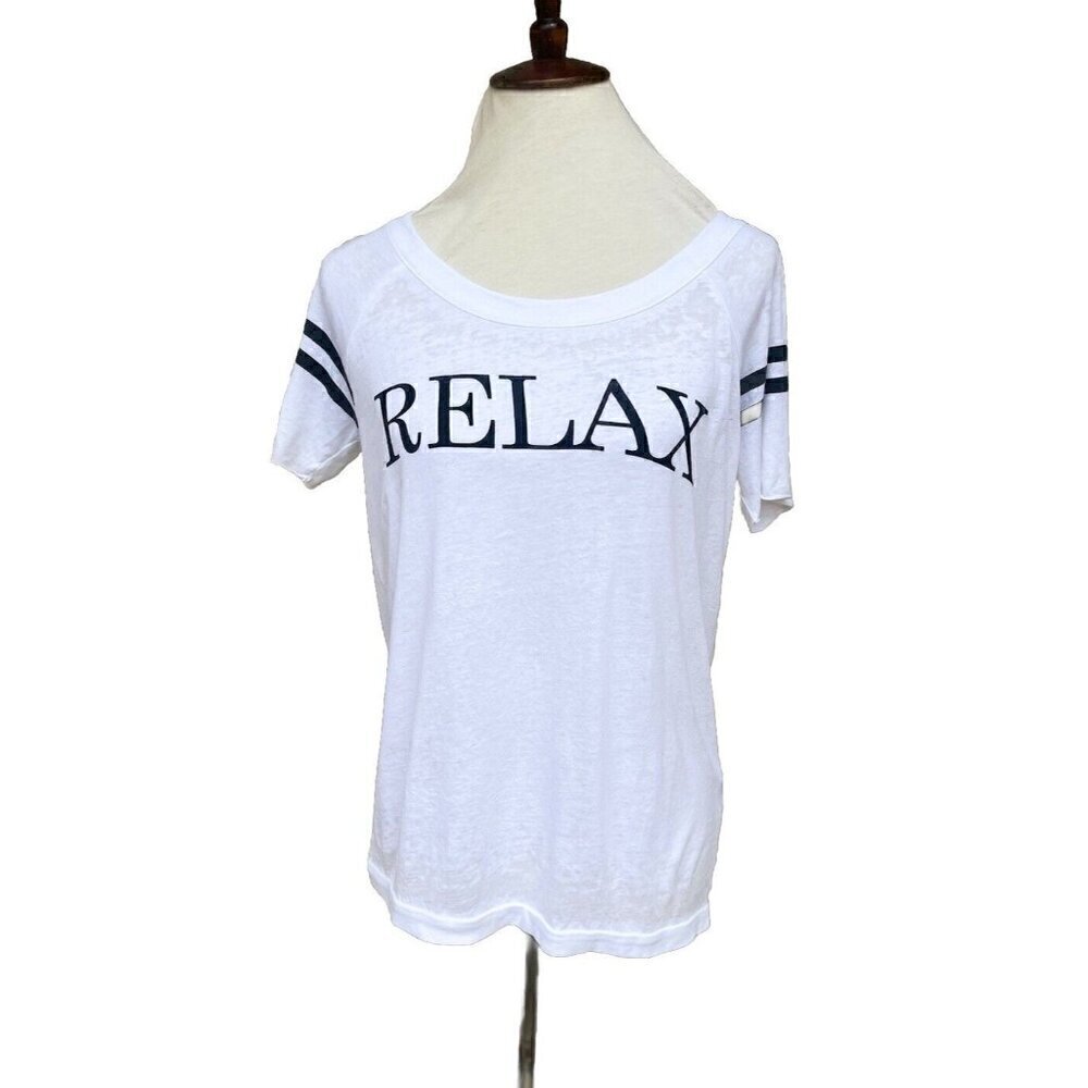 Chaser Women Crew Neck Cut out RELAX T-Shirt Size S